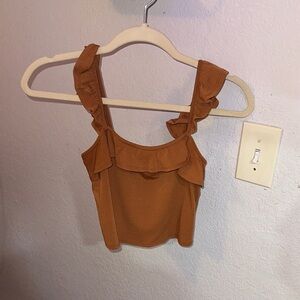 Elegant Ruffled Tan Camisole